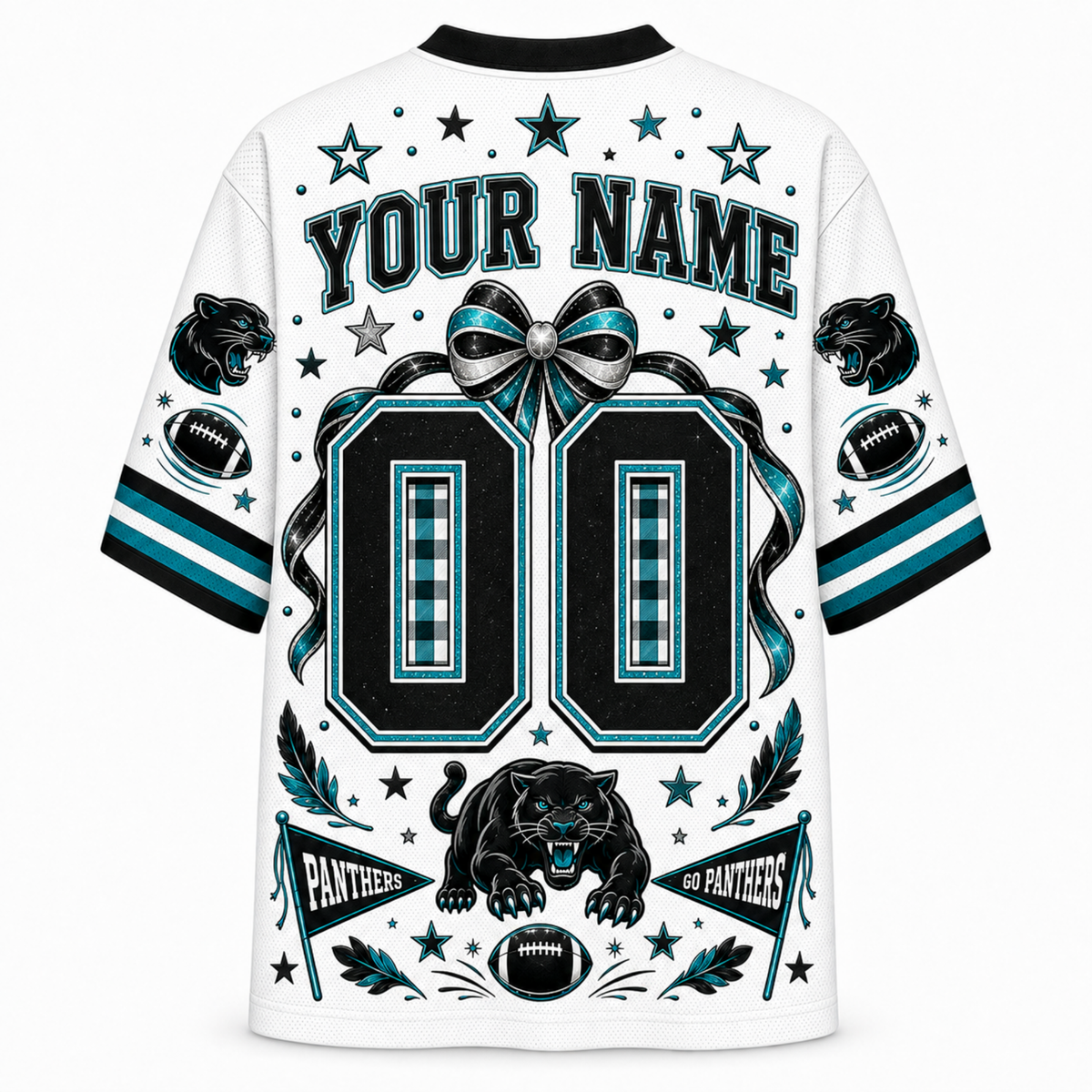 Chaotic Club Custom Mascot Coquette Bow Game Day Mesh Jersey