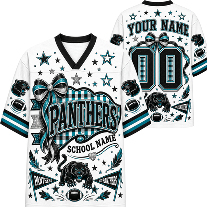 Chaotic Club Custom Mascot Coquette Bow Game Day Mesh Jersey