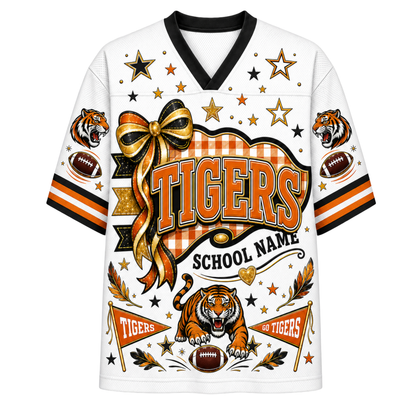 Chaotic Club Custom Mascot Coquette Bow Game Day Mesh Jersey
