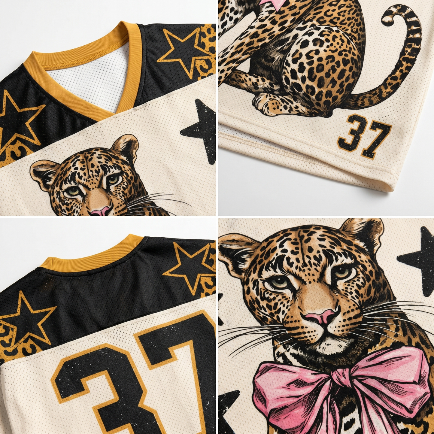 ChaoticClub Leopard Pink Bow Mesh Jersey