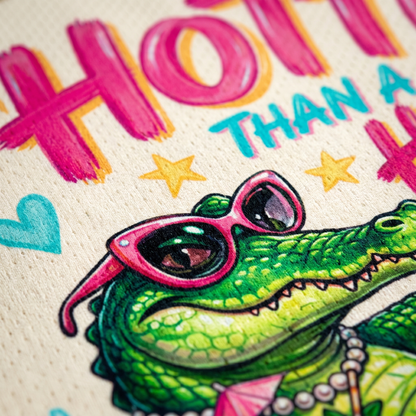 ChaoticcClub Hotter Than A Hoochie Coochie Crocodile Mesh Jersey - Button & Collar Close Up