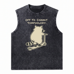 ChaoticClub Off To Commit Tomfoolery Raccoon Scooter Wash Tanktop