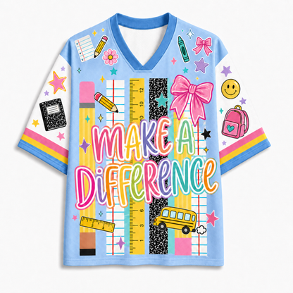 ChaoticClub Striped Make A Difference Pencil Crayons  Mesh Jersey