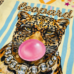 ChaoticClub Leopard Stars Bubblegum Striped Summer Mesh Jersey
