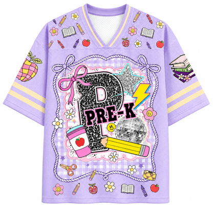 ChaoticClub Girly Pencil Preppy Back to School Mesh Jersey