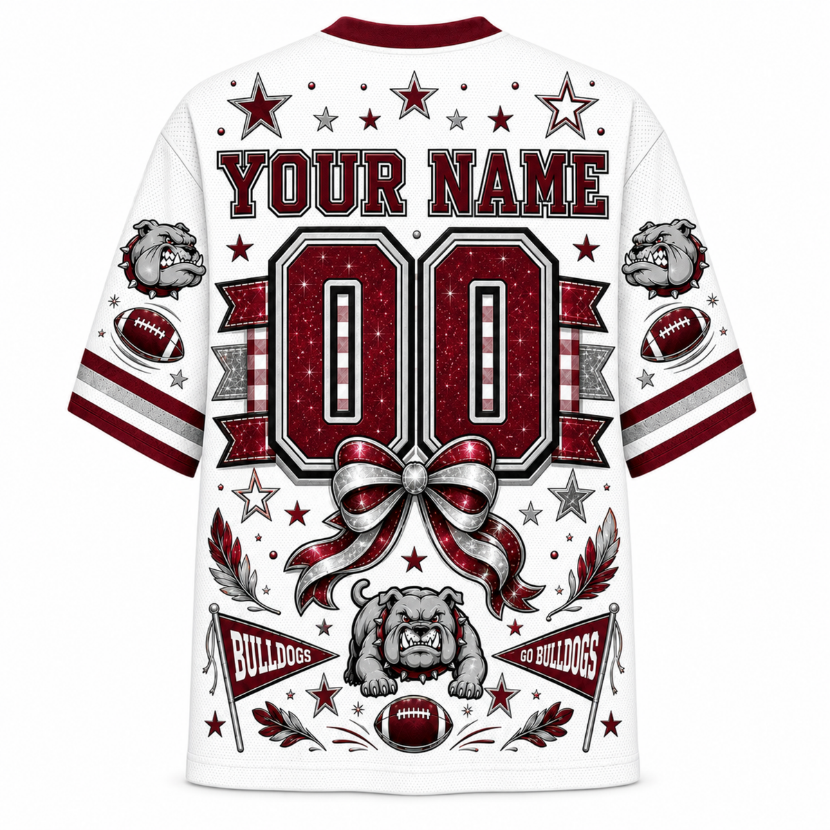 Chaotic Club Custom Mascot Coquette Bow Game Day Mesh Jersey