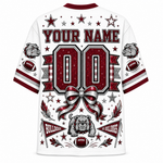 Chaotic Club Custom Mascot Coquette Bow Game Day Mesh Jersey