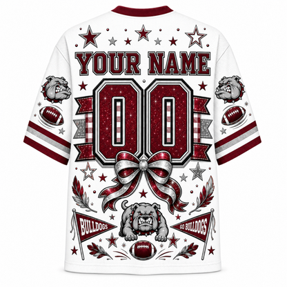 Chaotic Club Custom Mascot Coquette Bow Game Day Mesh Jersey