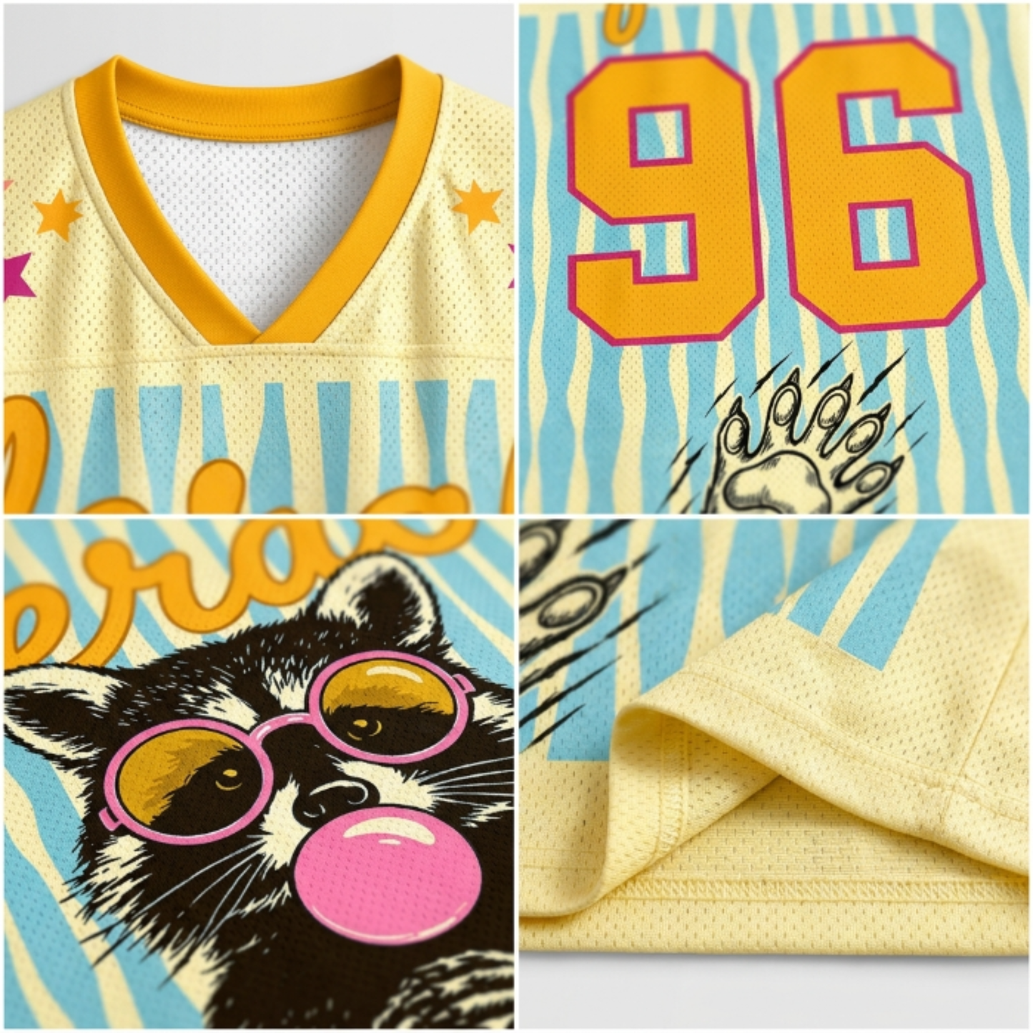 ChaoticClub Striped Feral Summer Raccoon Mesh Jersey