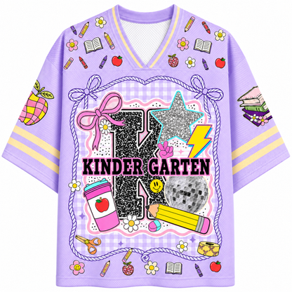 ChaoticClub Girly Pencil Preppy Back to School Mesh Jersey
