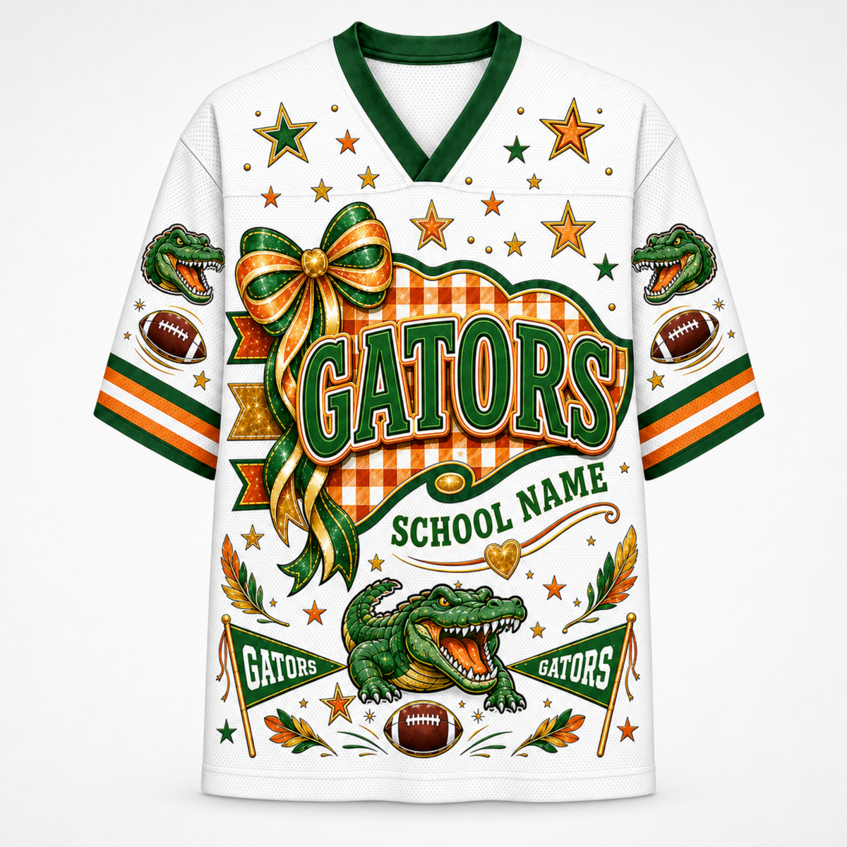 Chaotic Club Custom Mascot Coquette Bow Game Day Mesh Jersey