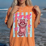ChaoticClub Summer Feral Raccoon Neon T-Shirt