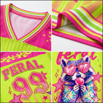 ChaoticClub Striped Feral Summer Neon Raccoon Mesh Jersey