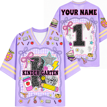ChaoticClub Girly Pencil Preppy Back to School Mesh Jersey