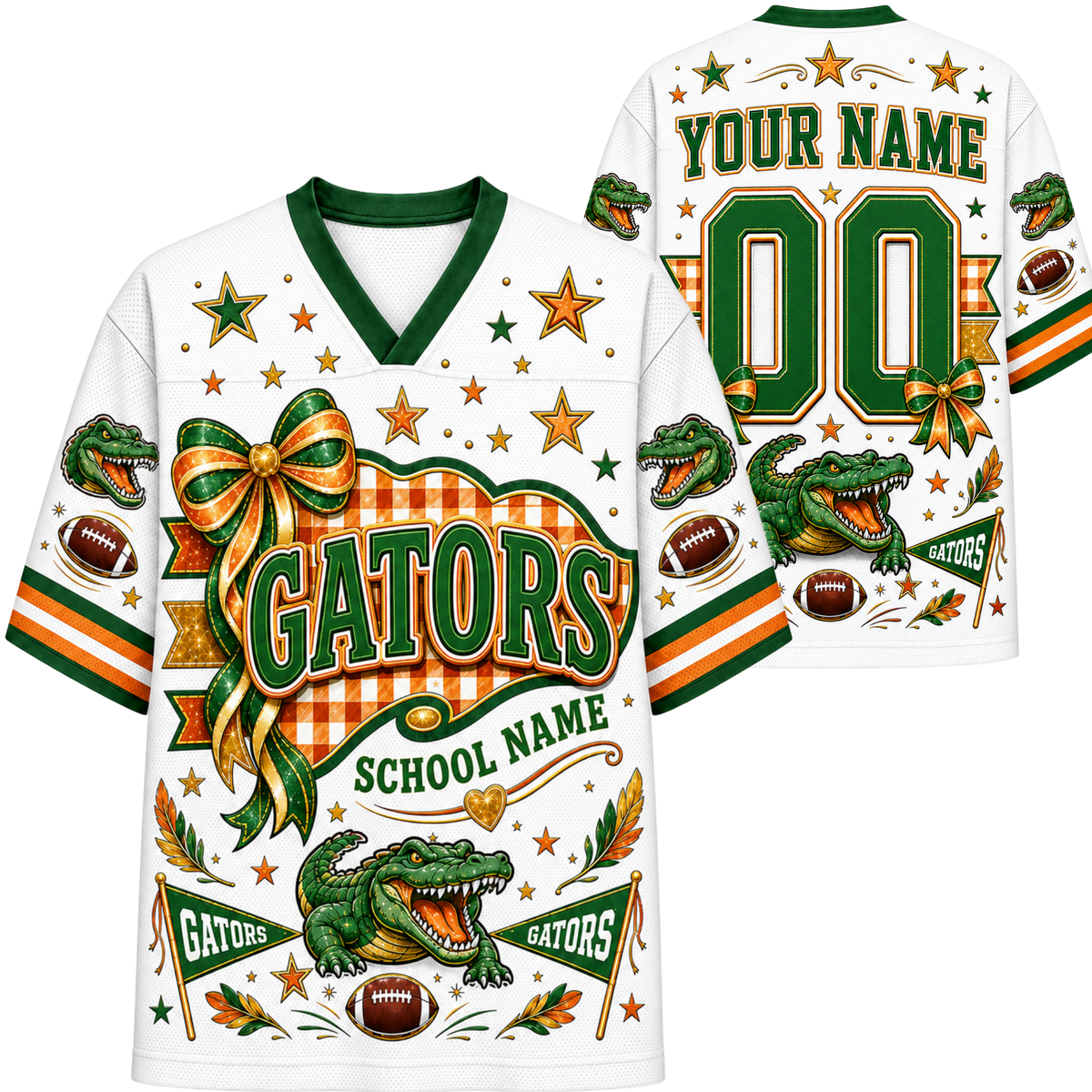 Chaotic Club Custom Mascot Coquette Bow Game Day Mesh Jersey