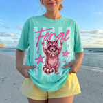 ChaoticClub Summer Feral Raccoon Neon T-Shirt