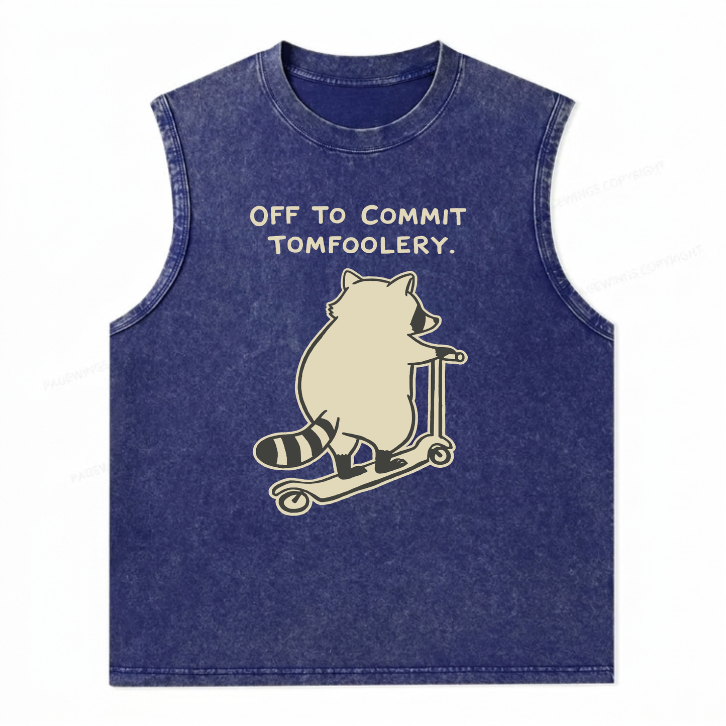 ChaoticClub Off To Commit Tomfoolery Raccoon Scooter Wash Tanktop