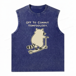 ChaoticClub Off To Commit Tomfoolery Raccoon Scooter Wash Tanktop