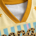 ChaoticClub Leopard Stars Bubblegum Striped Summer Mesh Jersey