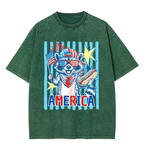 Chaoticclub 4th of July Raccoon Washed T-Shirt