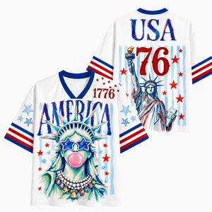 ChaoticClub Preppy Brushstroke Statue of Liberty Blowing Bubble Mesh Jersey