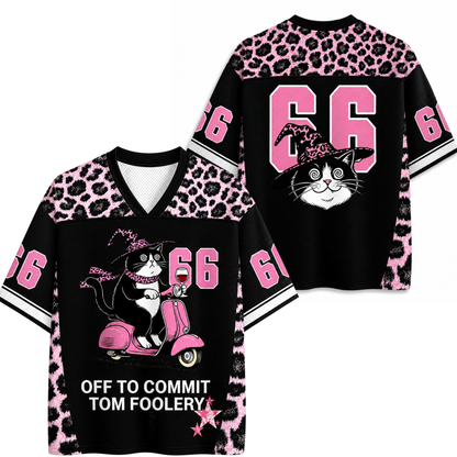 ChaoticClub Off To Commit Tomfoolery Cat Mesh Jersey