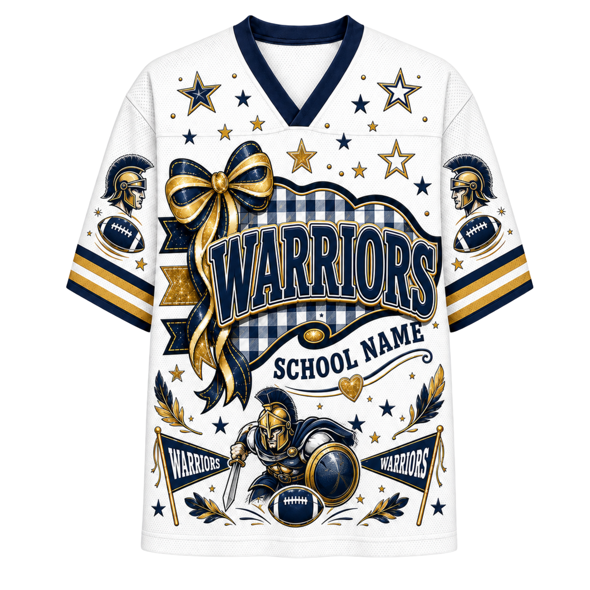 Chaotic Club Custom Mascot Coquette Bow Game Day Mesh Jersey