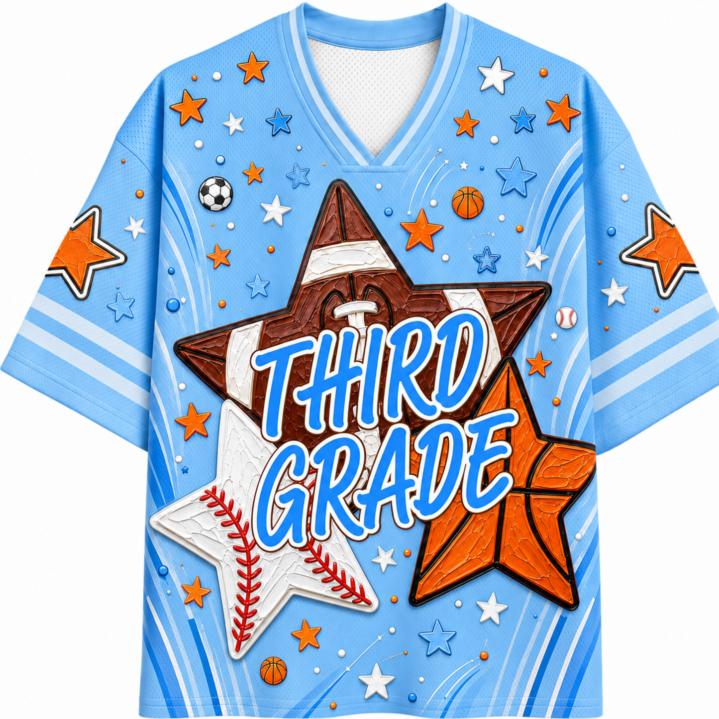 ChaoticClub Back to School Fall Football Basketball Baseball Mesh Jersey