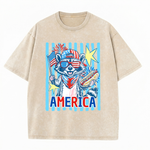 Chaoticclub 4th of July Raccoon Washed T-Shirt