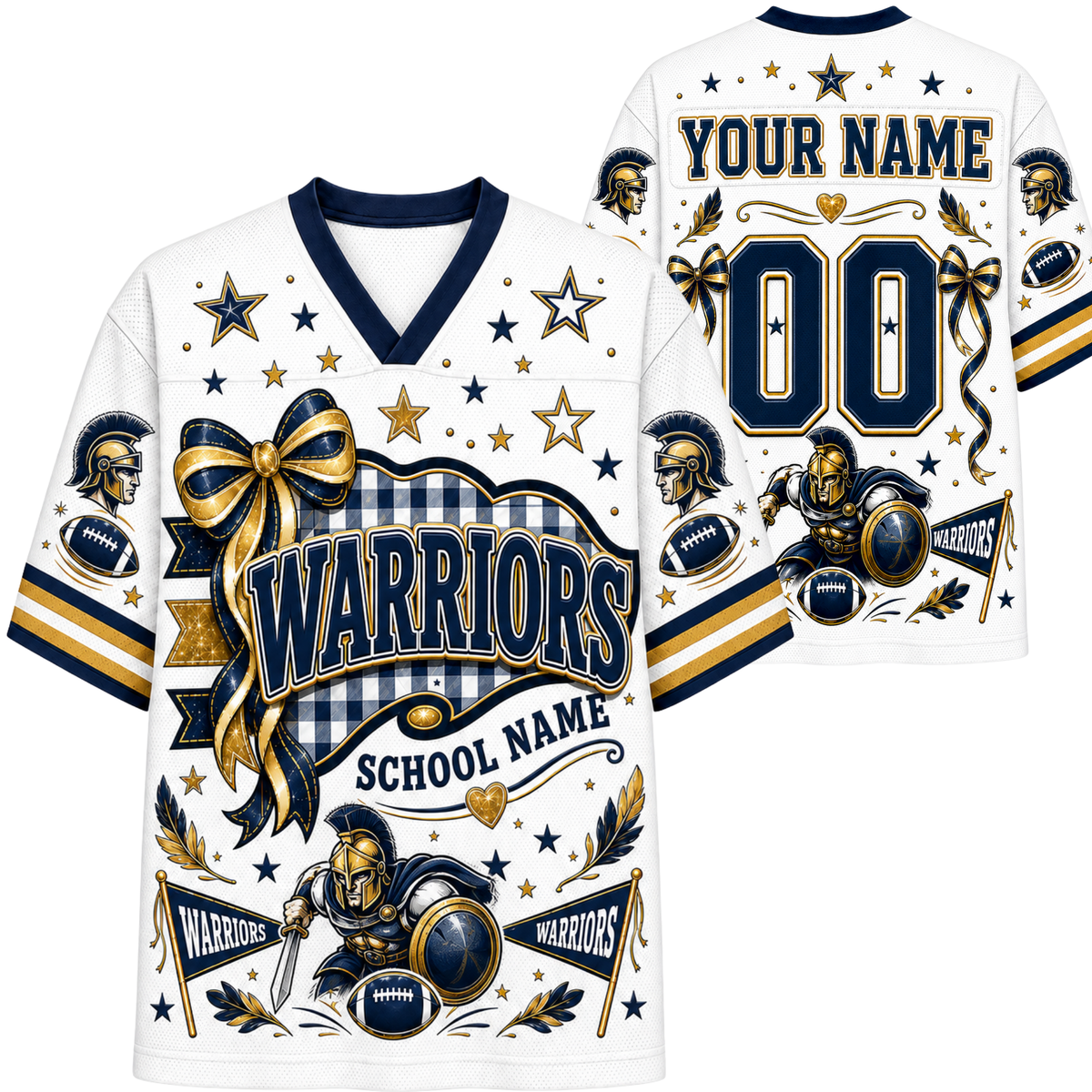 Chaotic Club Custom Mascot Coquette Bow Game Day Mesh Jersey