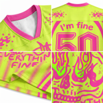 ChaoticClub Everything Is Fine Skull Neon Summer Mesh Jersey