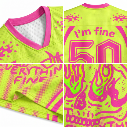 ChaoticClub Everything Is Fine Skull Neon Summer Mesh Jersey