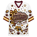 Chaotic Club Custom Mascot Coquette Bow Game Day Mesh Jersey