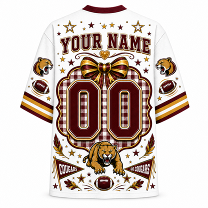 Chaotic Club Custom Mascot Coquette Bow Game Day Mesh Jersey