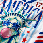 ChaoticClub Preppy Brushstroke Statue of Liberty Blowing Bubble Mesh Jersey