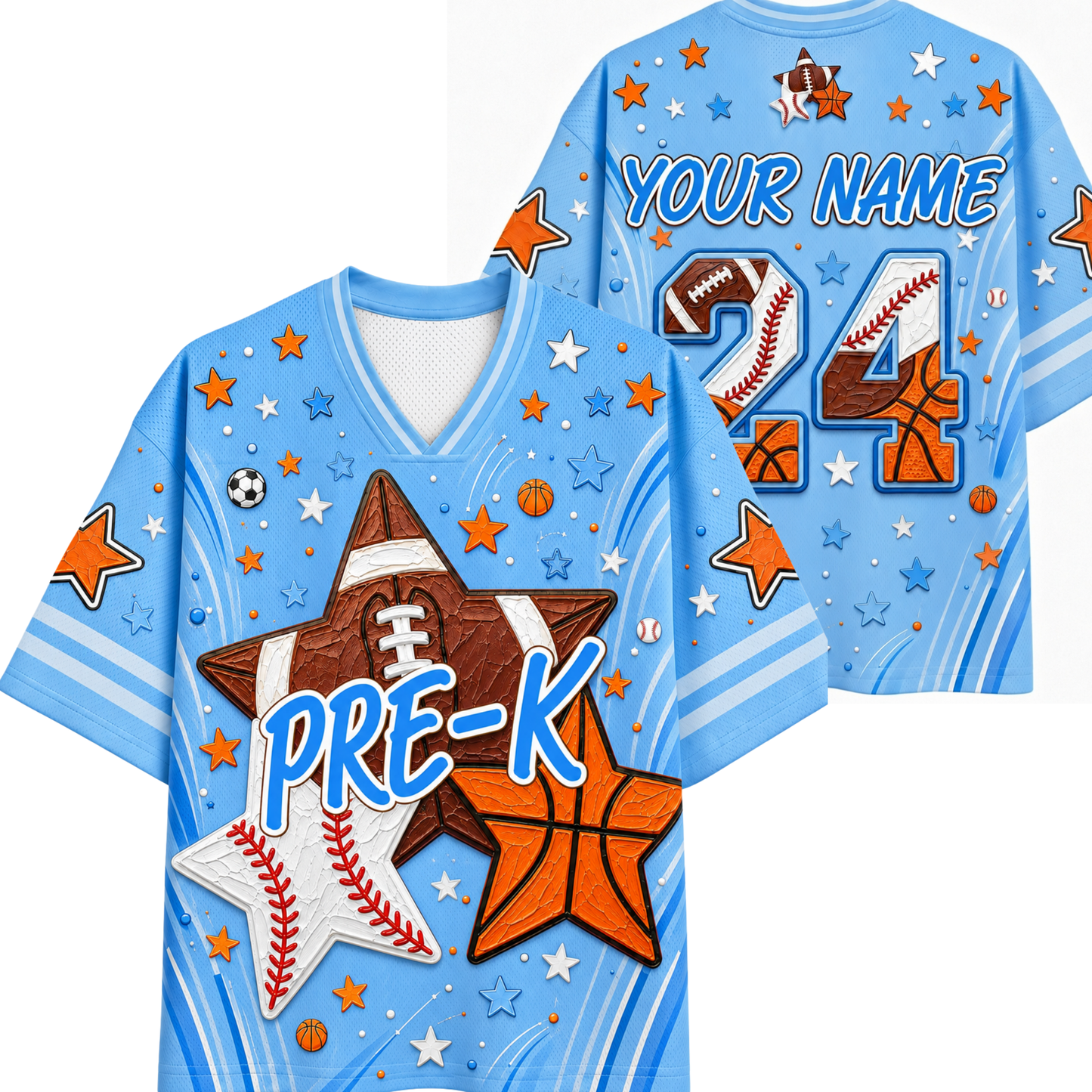 ChaoticClub Back to School Fall Football Basketball Baseball Mesh Jersey