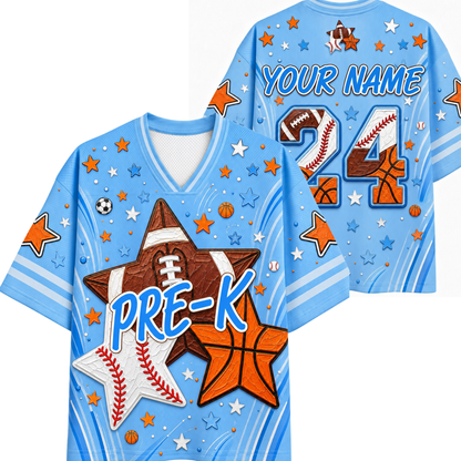 ChaoticClub Back to School Fall Football Basketball Baseball Mesh Jersey