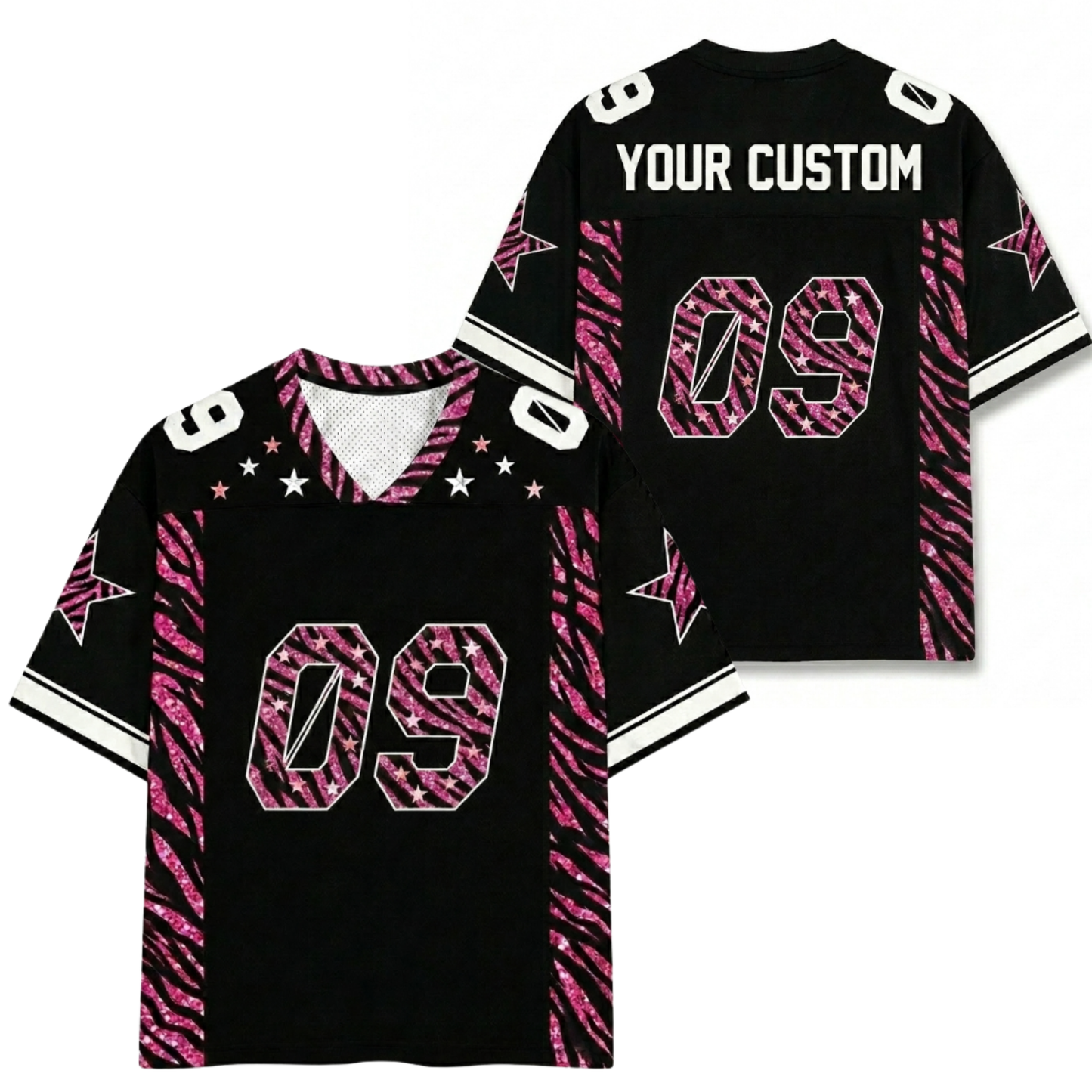 ChaoticClub Personalized Blink Leopard Stars Mesh Jersey