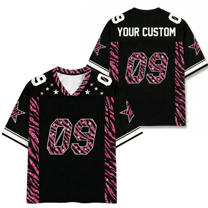 ChaoticClub Personalized Blink Leopard Stars Mesh Jersey