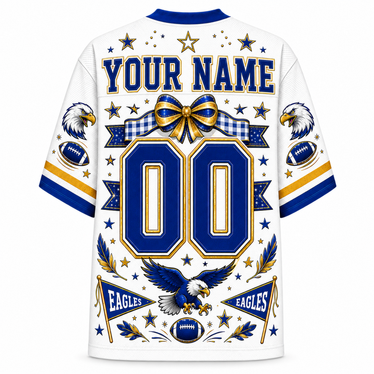 Chaotic Club Custom Mascot Coquette Bow Game Day Mesh Jersey