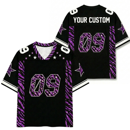 ChaoticClub Personalized Blink Leopard Stars Mesh Jersey