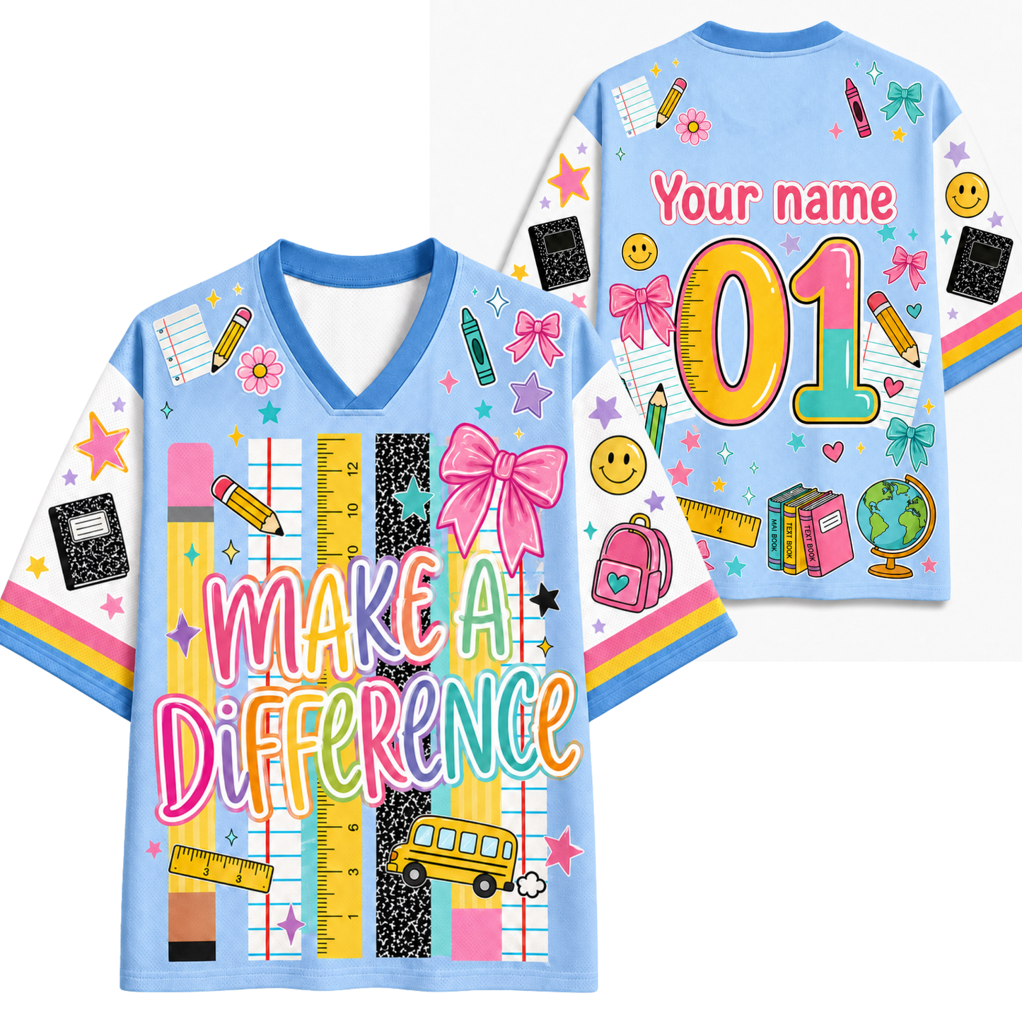 ChaoticClub Striped Make A Difference Pencil Crayons  Mesh Jersey