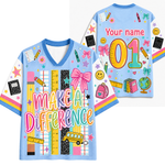 ChaoticClub Striped Make A Difference Pencil Crayons  Mesh Jersey