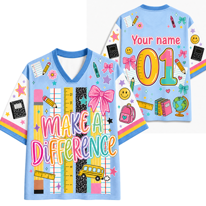 ChaoticClub Striped Make A Difference Pencil Crayons  Mesh Jersey