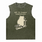 ChaoticClub Off To Commit Tomfoolery Raccoon Scooter Wash Tanktop