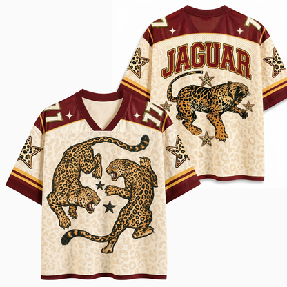 ChaoticClub Retro Leopard Fighting Wildlife Mesh Jersey