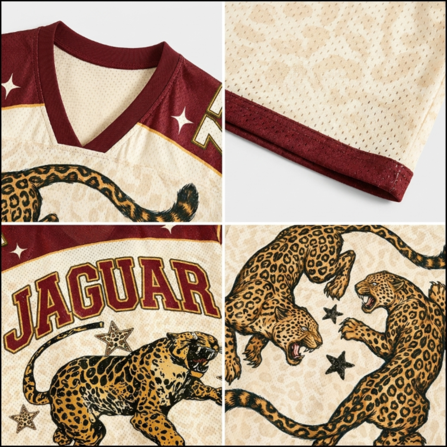 ChaoticClub Retro Leopard Fighting Wildlife Mesh Jersey