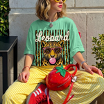 ChaoticClub Summer Leopard Stars Bubblegum Neon T-Shirt