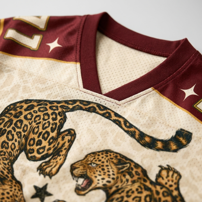 ChaoticClub Retro Leopard Fighting Wildlife Mesh Jersey