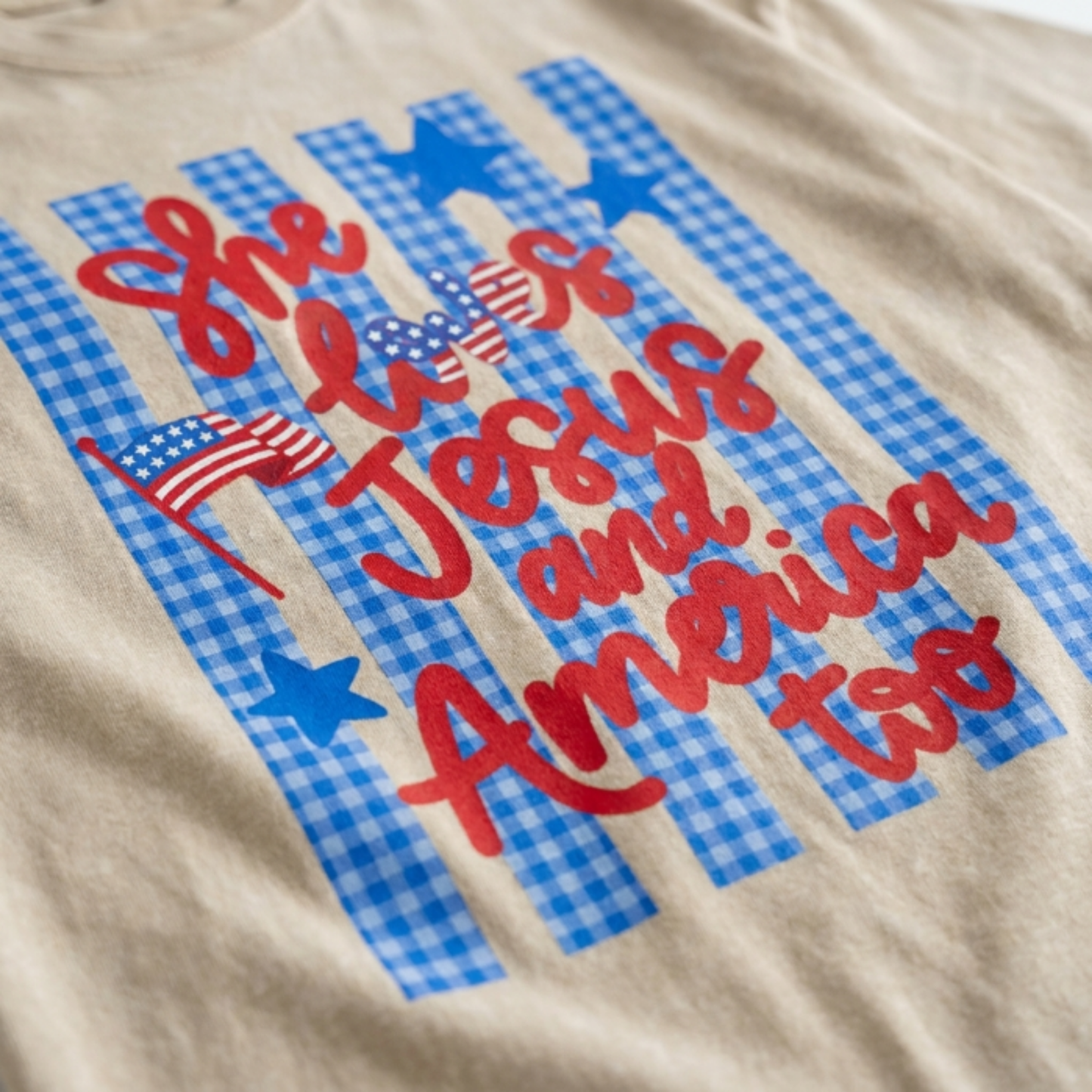 Chaoticclub She Loves Jesus And American Washed T-Shirt